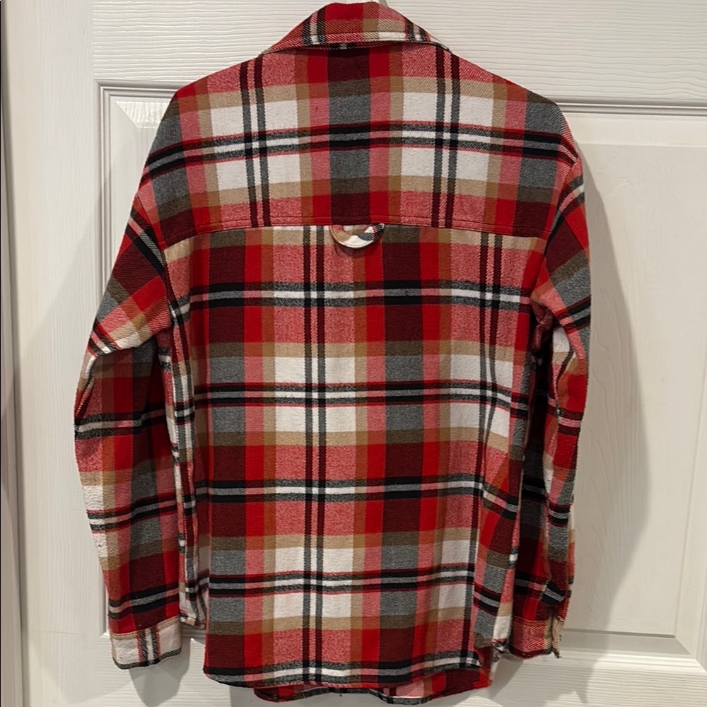 No Boundaries Red and Cream Plaid Button Shirt - Picture 4 of 6